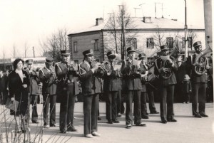 Духавы аркестр на Першамайскай дэманстрацыі.  1986 г.