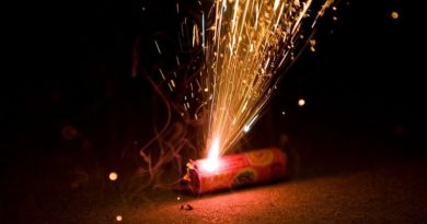 A freeze frame of fireworks.