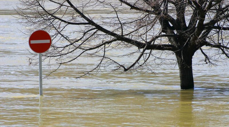 Flooding is off limits sign.